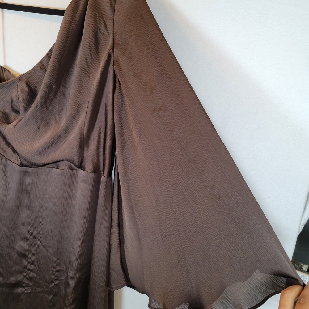 Sachin & Babi Womens Keely One Shoulder Maxi Dress Gown Size 10 Brown Evening - Picture 2 of 14
